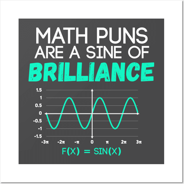 Math Puns Are Sine of Brilliance Funny Math Teacher Wall Art by Science_is_Fun